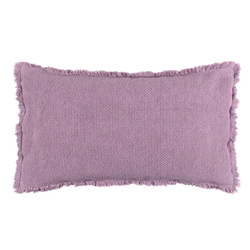 Cuscino in Cotone Stonewashed Jacquard Tinta Unita - Canestri