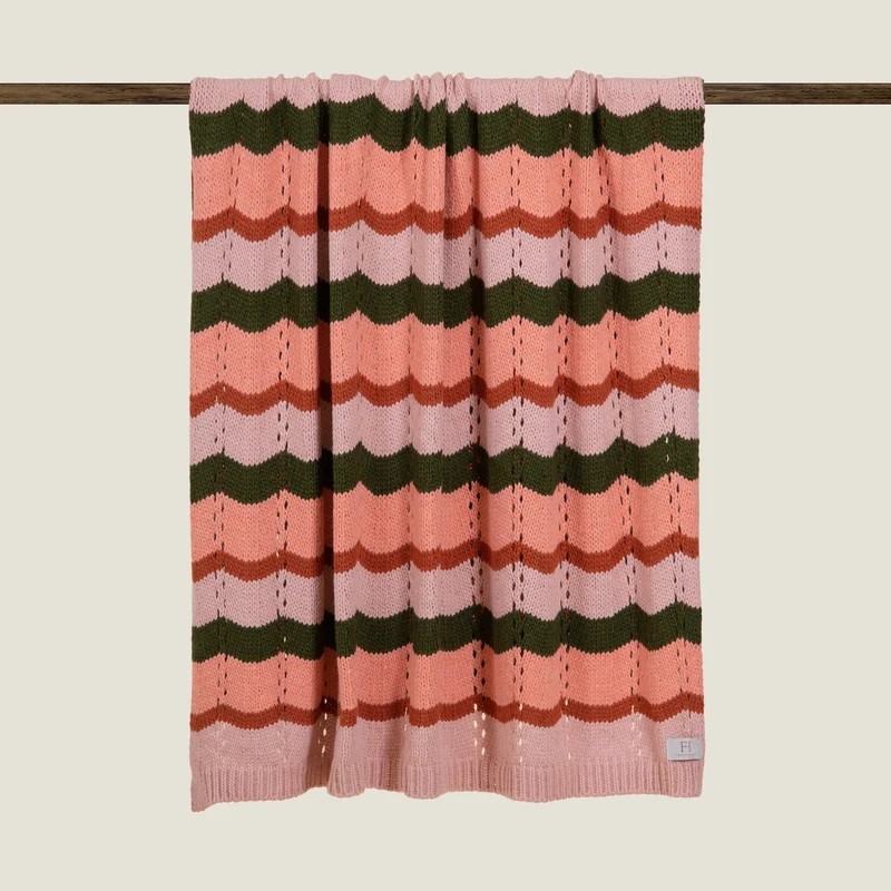 Plaid a Maglia in Misto Lana Fantasia - Carezze