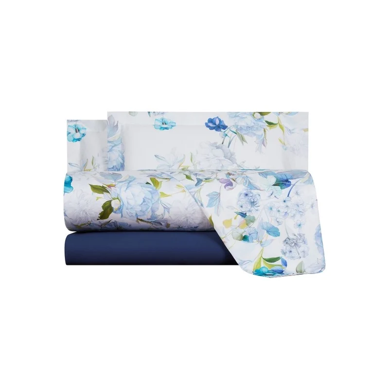 Completo Lenzuola fresh bouquet Floreale in Raso di cotone