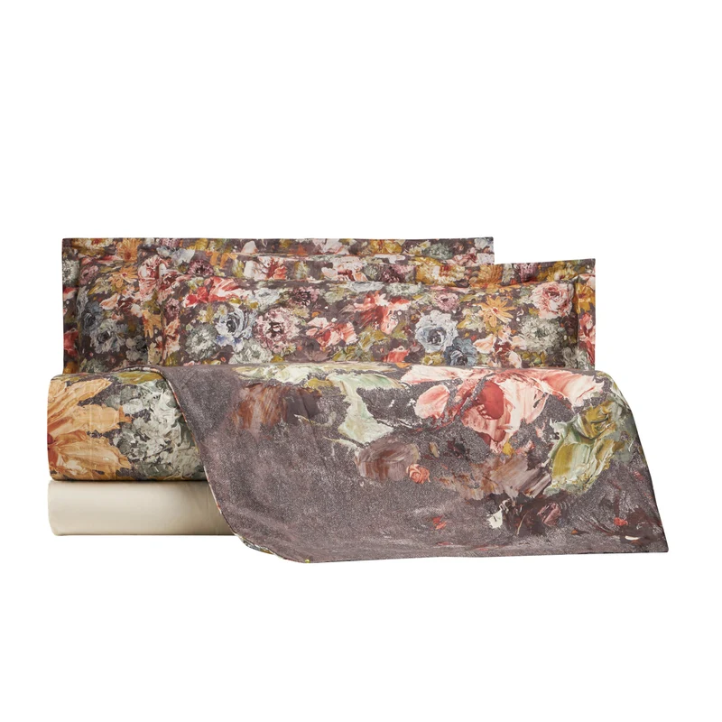 Completo Copripiumino painted garden Floreale in Raso di cotone
