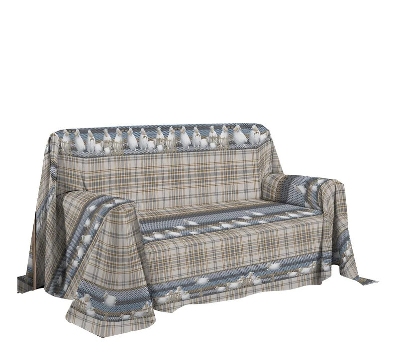 Telo arredo cotone Fantasia Pecorelle copritutto grandfoulard Made in italy