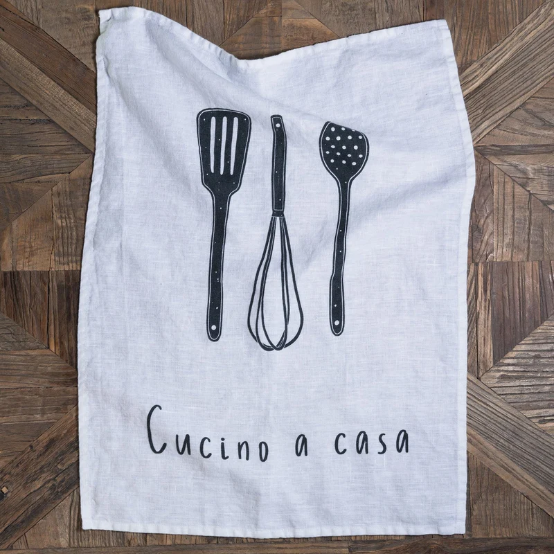 Canovaccio in Lino Stonewashed Stampa - Cucino a Casa