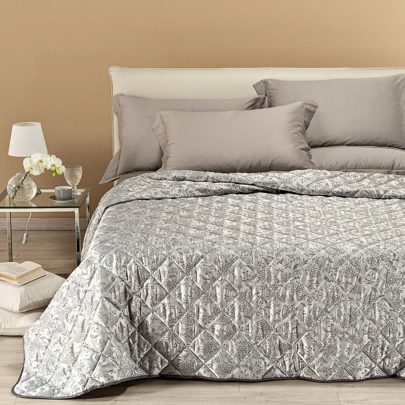 Copriletto Primaverile verbena in Raso Jacquard 80 gr/mq