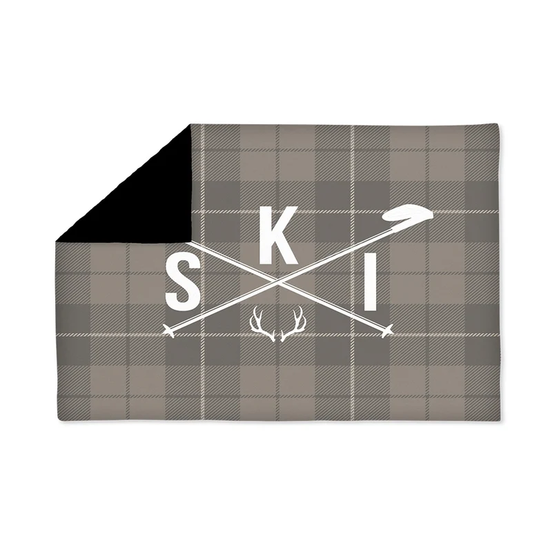 Coperta da sci in velluto marrone