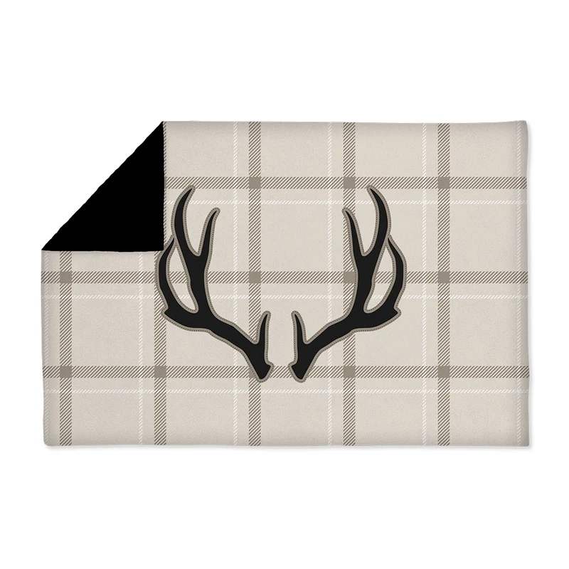 Coperta in velluto beige con corna