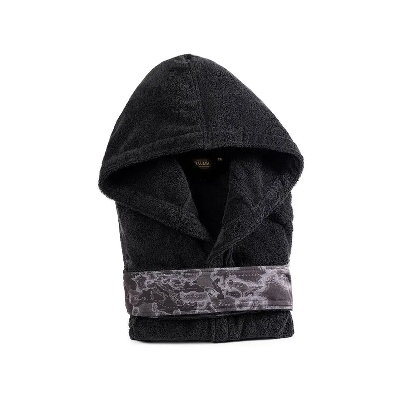Accappatoio con Cappuccio Geo Night in Cotone 480 gr/mq