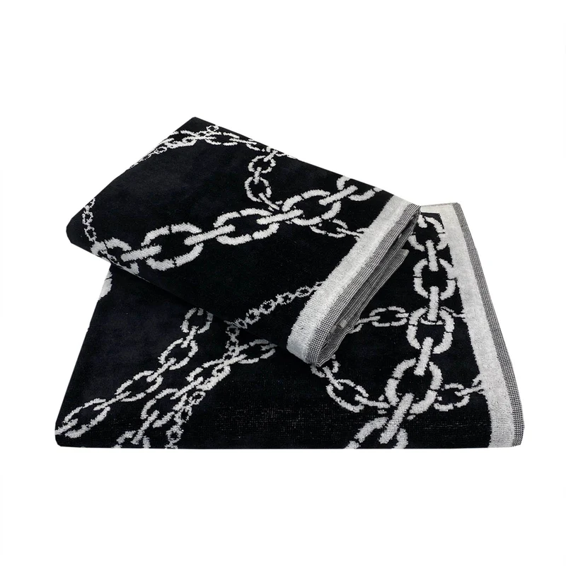 Asciugamano con Ospite in Cotone Chains Carrara Moderno