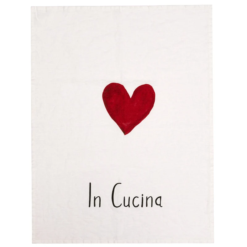 Canovaccio in Lino Stonewashed Fantasia Stampata - In Cucina