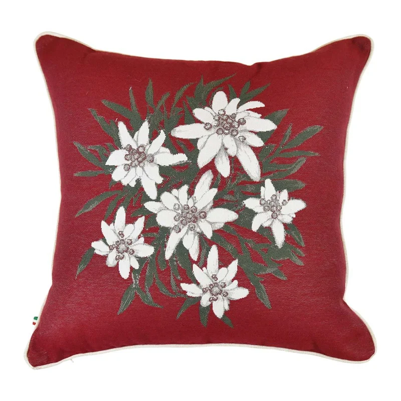Cuscino Arredo in Puro Cotone con Fantasia Floreale - Stella Alpina