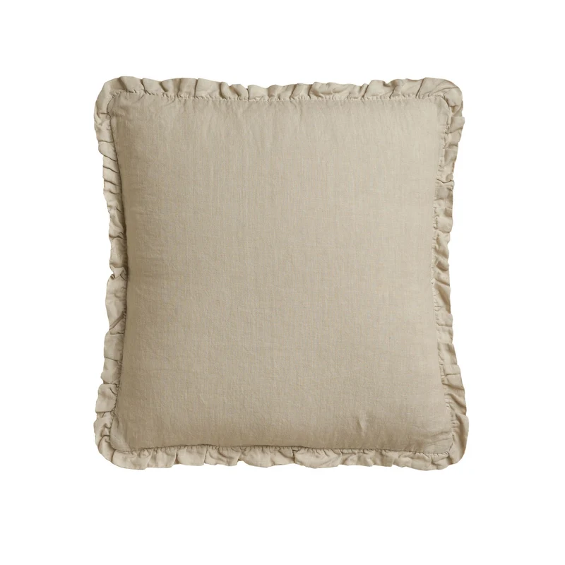 Cuscino in Lino Stonewashed con Balza Arricciata - River