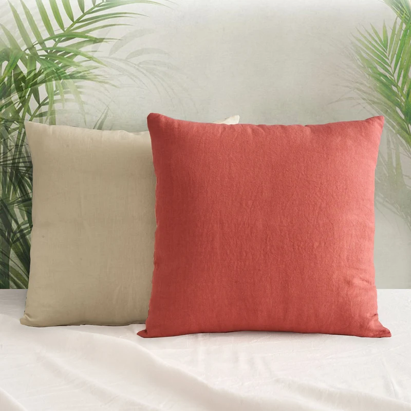 Cuscino in Puro Lino Stonewashed Tinta Unita - Luxury