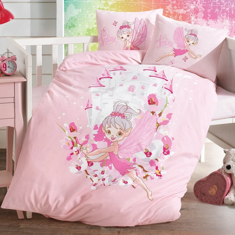 Parure Copripiumino per Lettino in Puro Cotone con Fantasia - Fairy