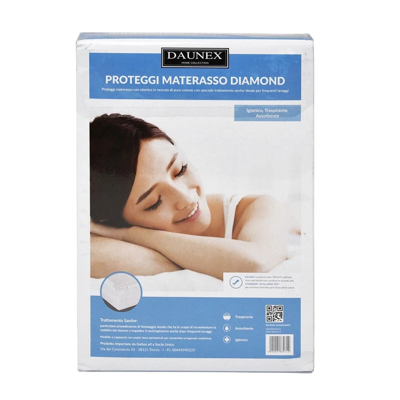Coprimaterasso in Puro Cotone con trattamento Sanfor - Diamond