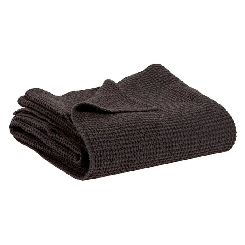 Plaid a Nido D'Ape StoneWashed in Cotone Tinta Unita - Maia