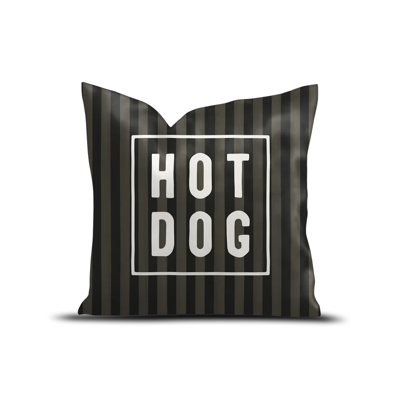 Cuscino di velluto a forma di hot dog