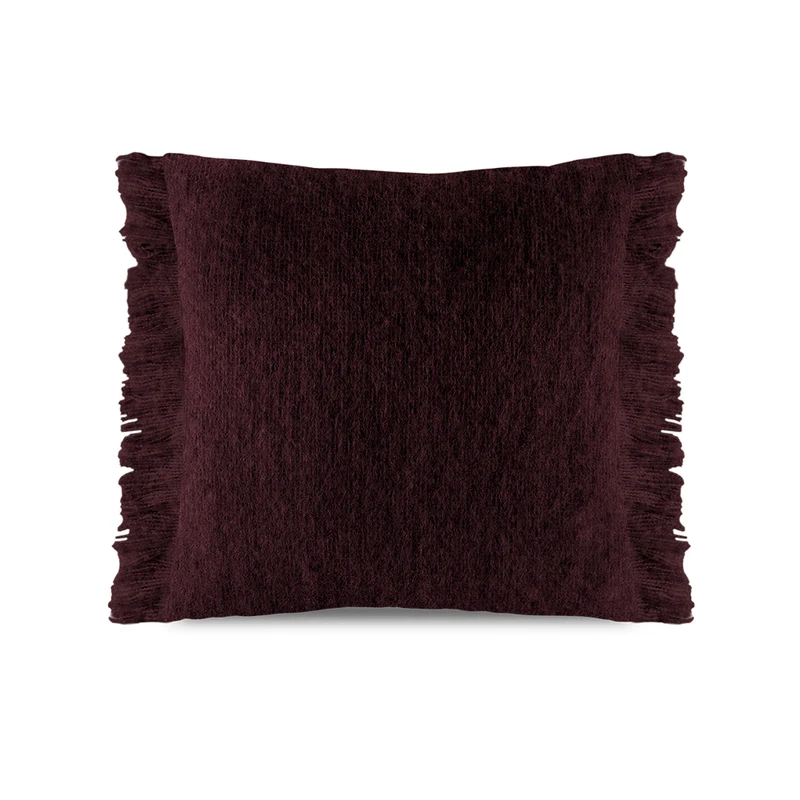 Cuscino in mohair tinta unita Prugna