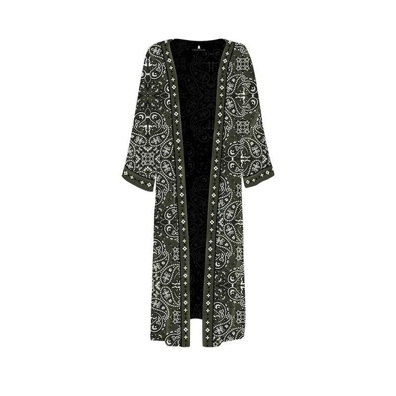 Kimono lungo da gangster - color kaki