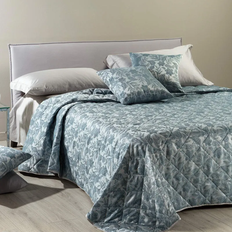 Copriletto Primaverile in Raso Jacquard Myosotis Dreaming Shabby Chic
