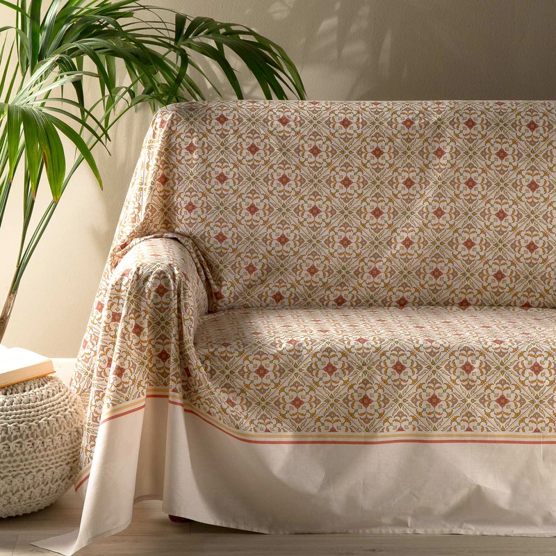 Telo arredo Copridivano Grandecor in Cotone Folk Caleffi Moderno