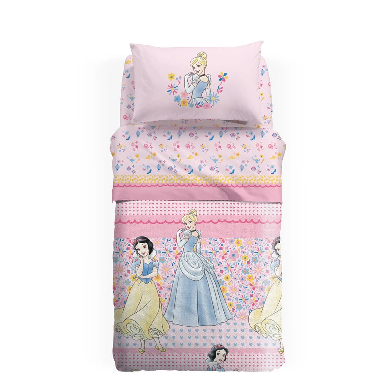 Copriletto non Trapuntato in Cotone Panama Princess Romance Cartoons Ragazzo