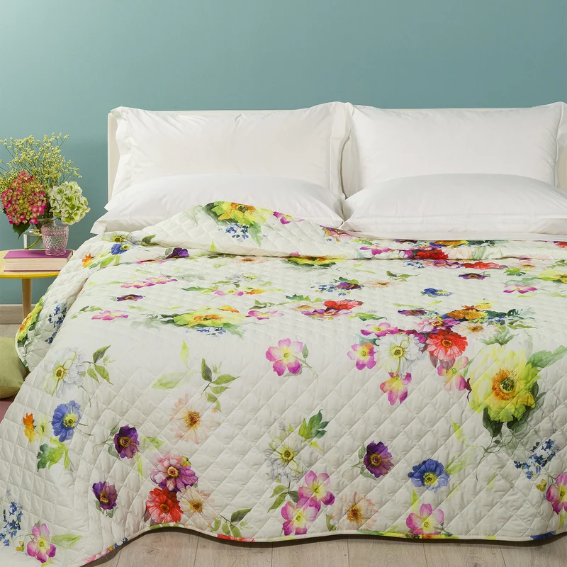 Copriletto Primaverile secret garden in Cotone 60 gr/mq