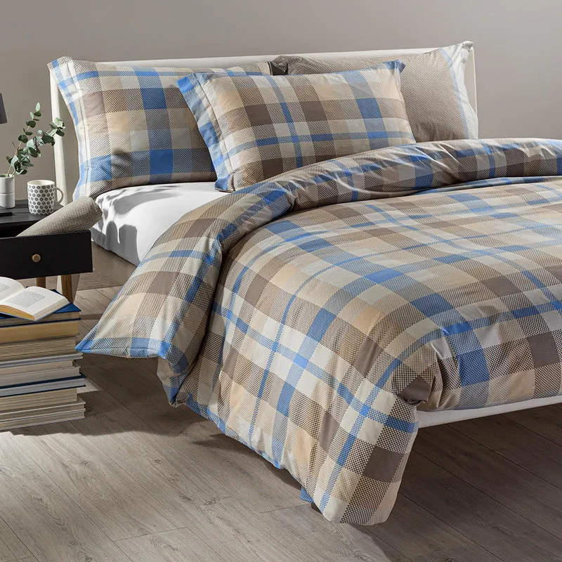 Copripiumino con federe check Geo Design in Cotone