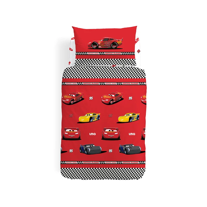 Completo Copripiumino cars racing in Cotone