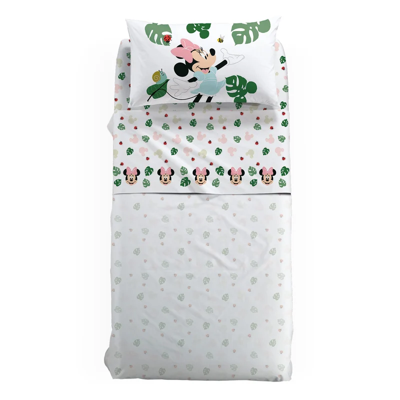 Completo Lenzuola minnie garden in Cotone