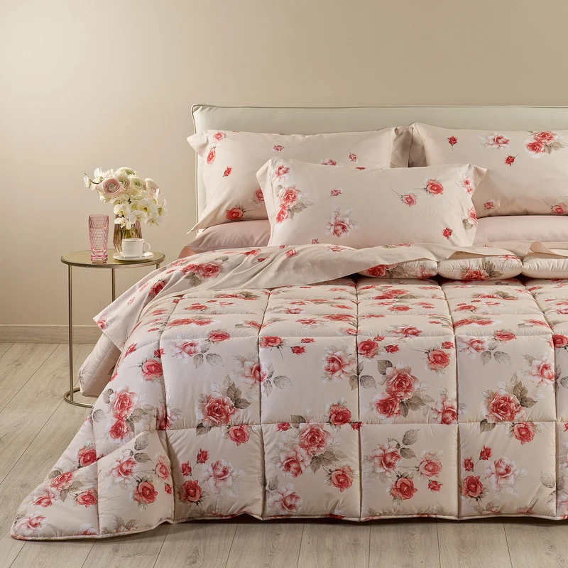 Trapunta rosa juliet Bouquet in Cotone 300 gr/mq