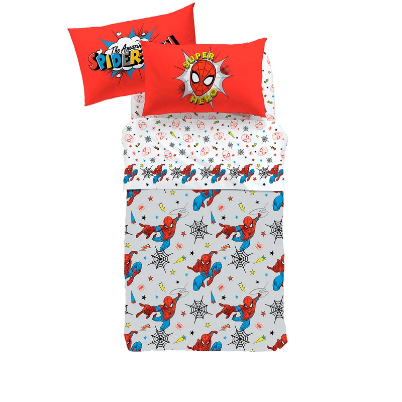 Copriletto Primaverile spiderman superhero in Cotone 90 gr/mq