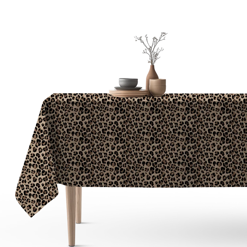 Tovaglia in tessuto non tessuto con stampa leopardata