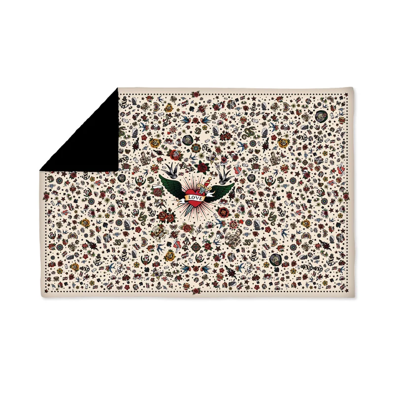 Coperta in velluto Tattoo Beige