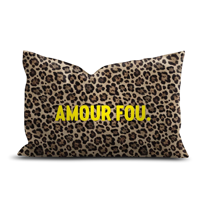 Cuscino in velluto con motivo leopardato Crazy Love