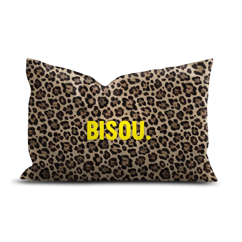 Cuscino in velluto con bacio di leopardo