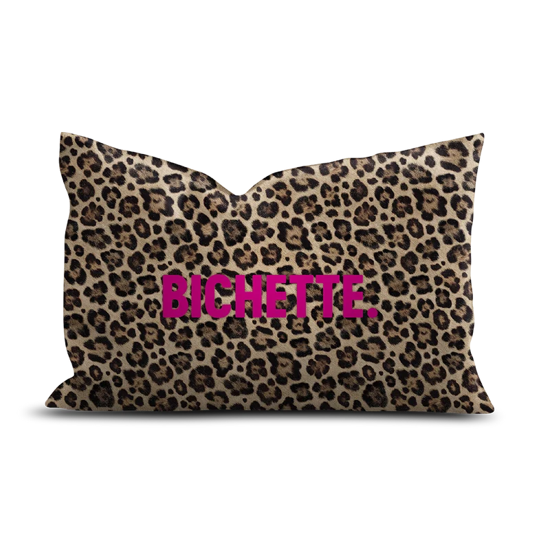 Cuscino in velluto leopardato