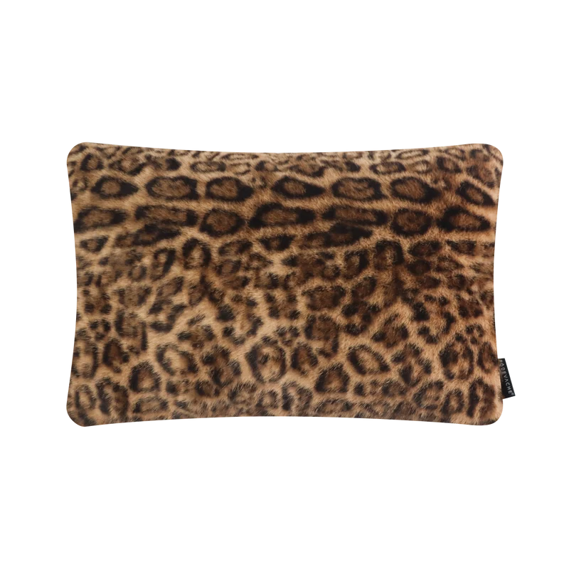 Cuscino in pelliccia sintetica leopardata