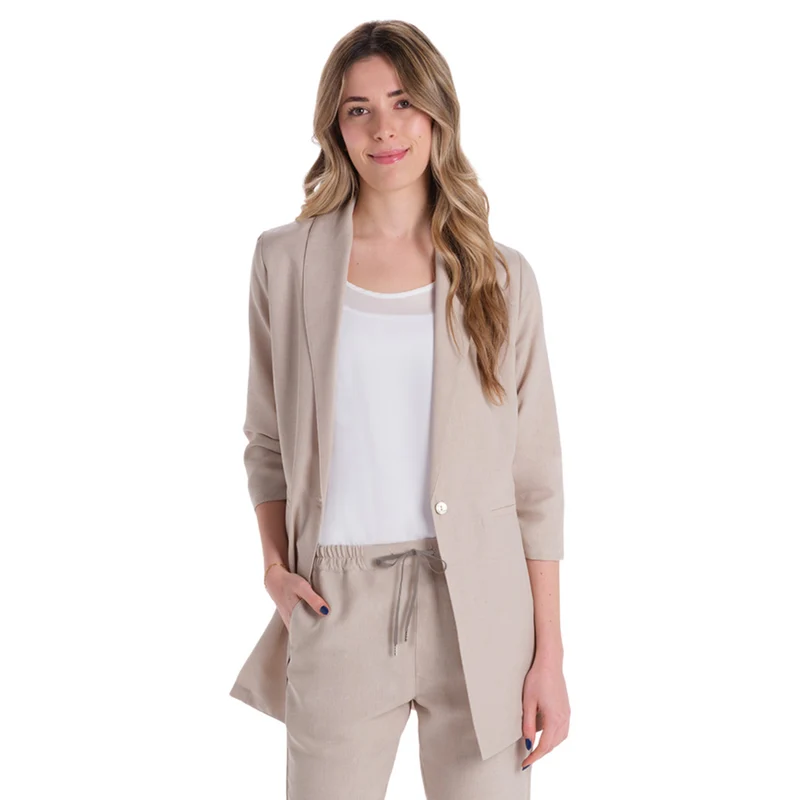 Levita Beig Mujer Manga 3/4 Fruncida