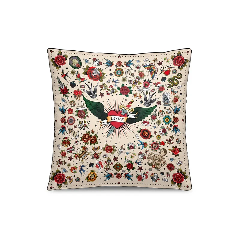 Cuscino in velluto Tattoo Beige