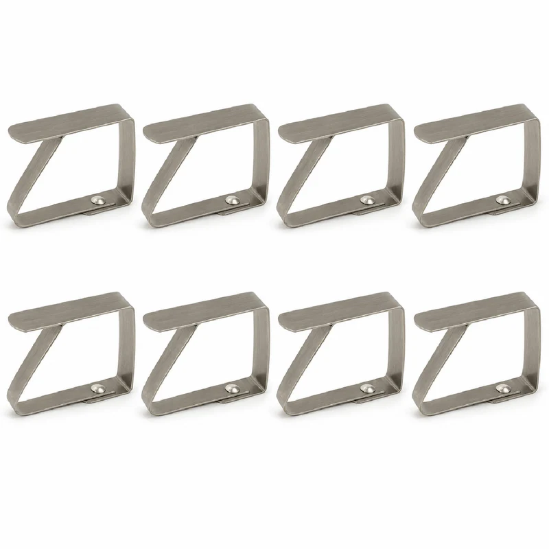 Set 8 Clip Fermatovaglia in Acciaio Inox, Pinze Ferma Tovaglia per Tavolo fino a 3 cm Il Gruppone