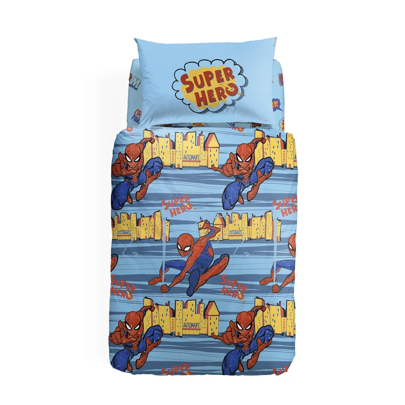 Completo Copripiumino in Cotone Spider-man New York Marvel Ragazzo