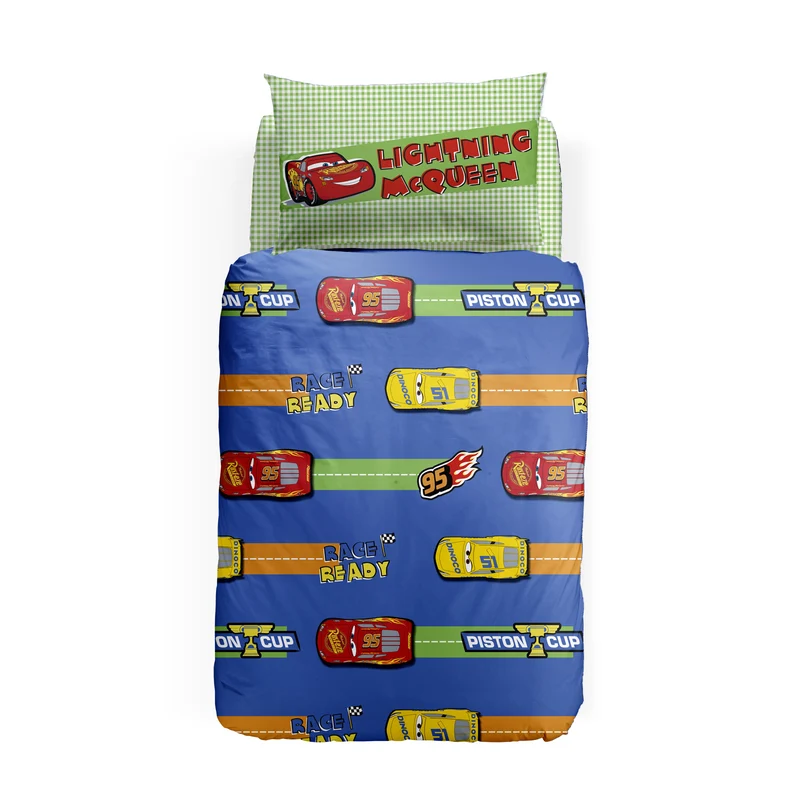 Completo Copripiumino in Cotone Cars Piston Cup Cartoons Ragazza