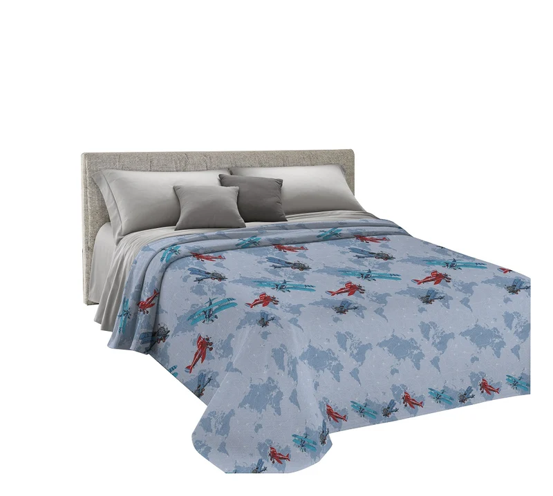 Copriletto estivo made in Italy 100% cotone linea Aerei Il Gruppone