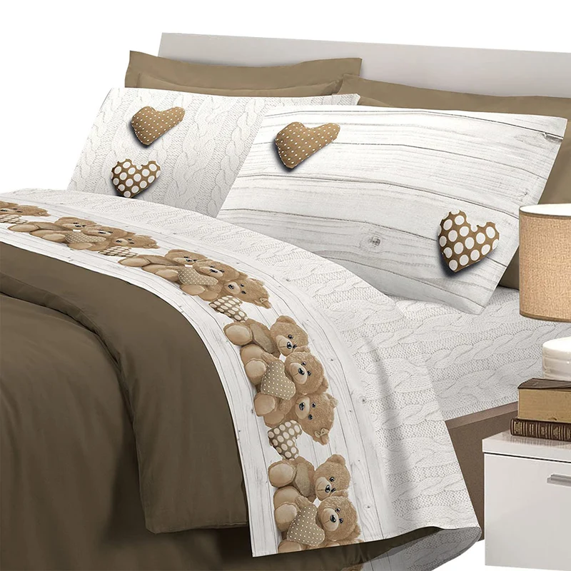Completo letto orsetti in cotone made in italy Il Gruppone