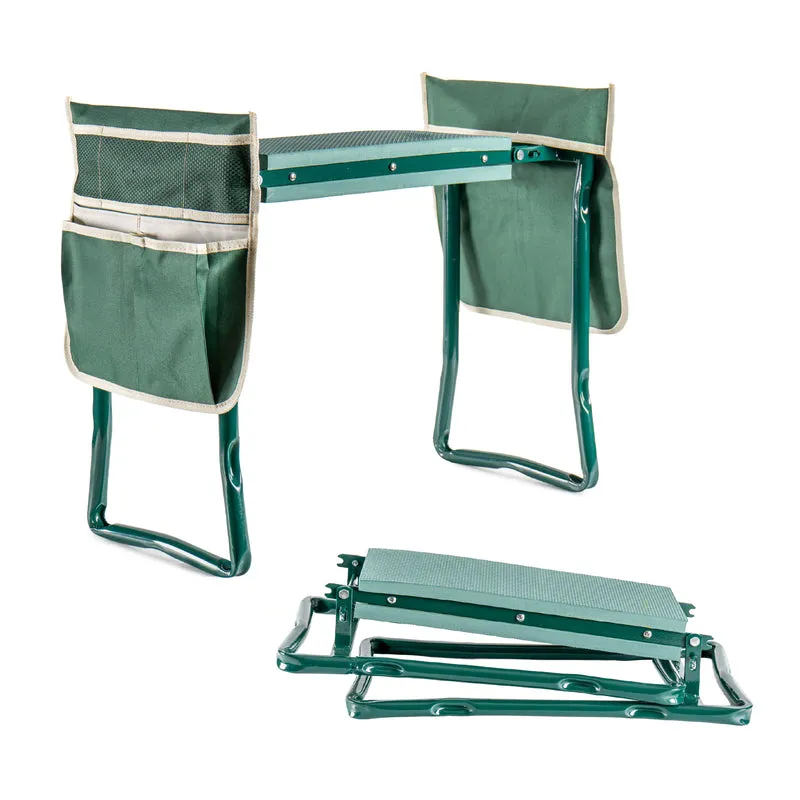 Sgabello Inginocchiatoio da Giardino Pieghevole con Tasche Porta Attrezzi Il Gruppone