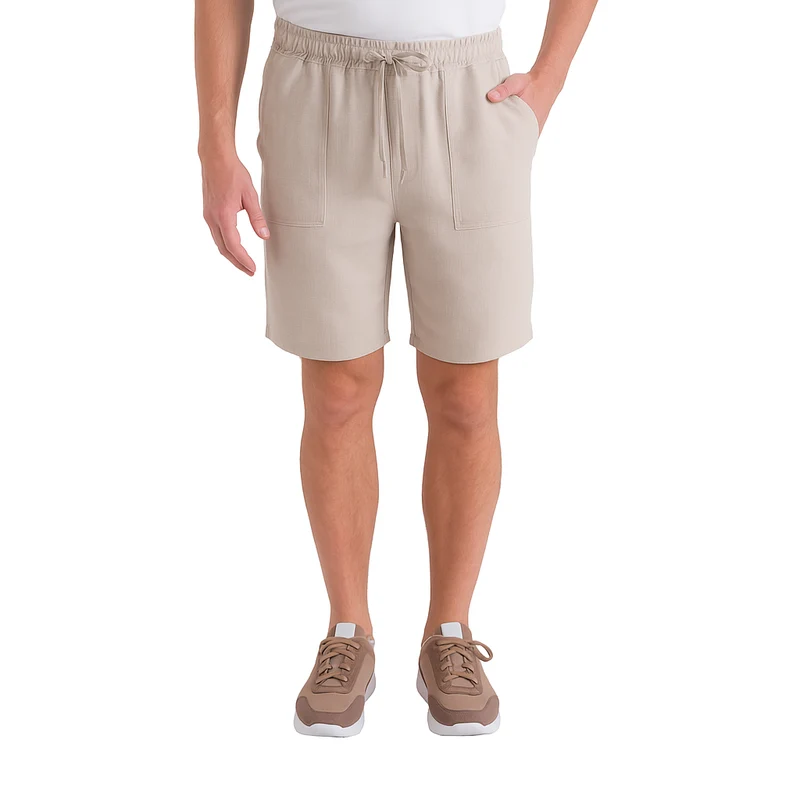 Bermuda Unisex Beig con Cordón