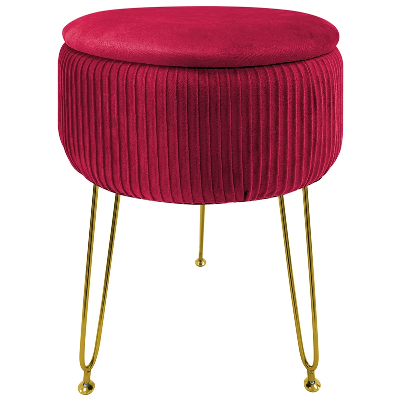 Pouf Velluto Contenitore | Gambe Oro Il Gruppone
