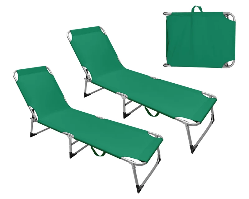 Coppia Set 2 Pezzi Lettino Prendisole Struttura In Alluminio Anodizzato Il Gruppone