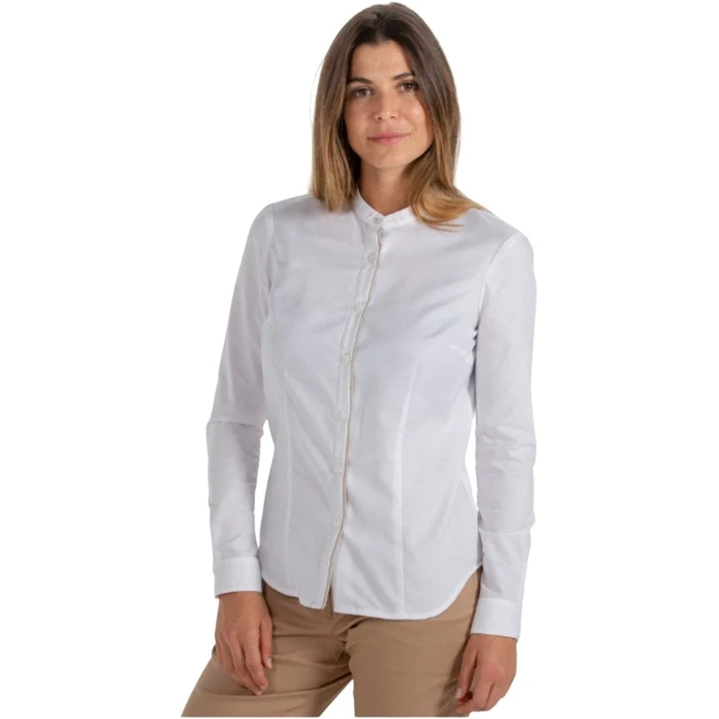 Camisa Señora Blanca Cuello Mao