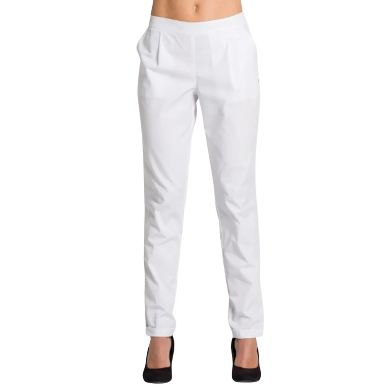 Pantalón Mujer Blanco Dobladillo