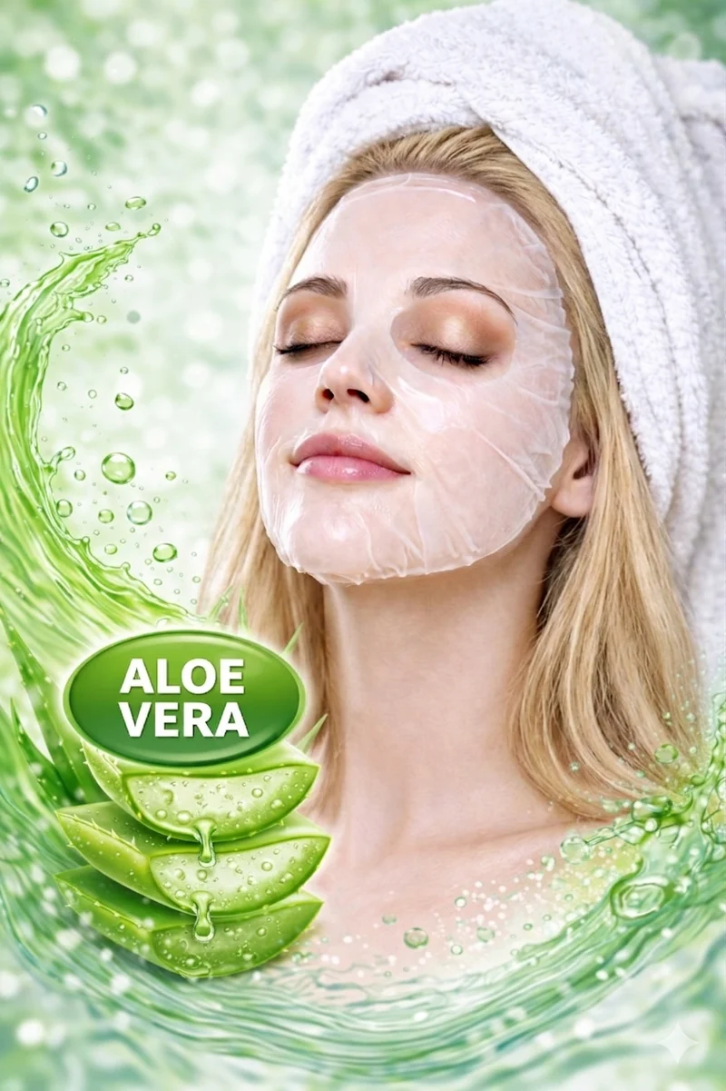 10 Pezzi Maschera Viso Skin Care Idratanti e Anti-Aging Aloe Vera